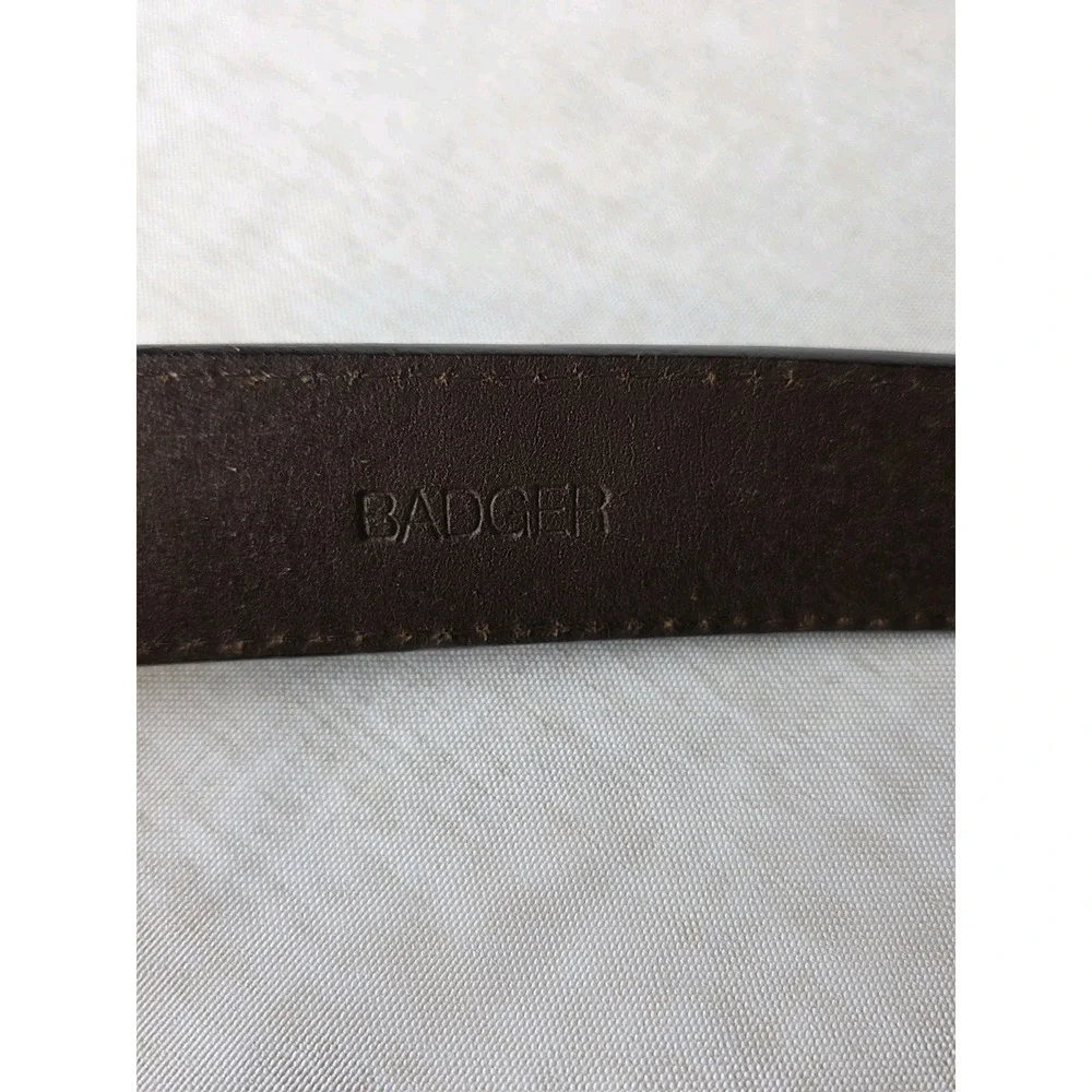 Badger Genuine Leather Concho Belt Mens Size 46 Brown Silver Western Braided